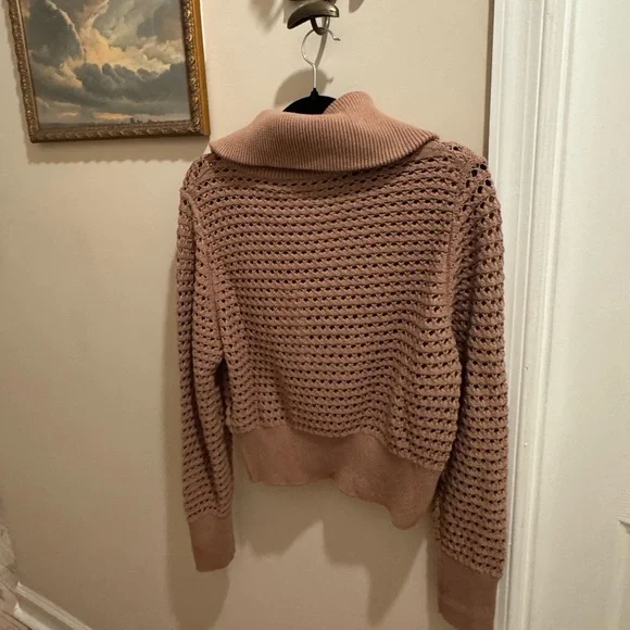 Varley Eloise Zip-through knit in warm taupe - Picture 7 of 8
